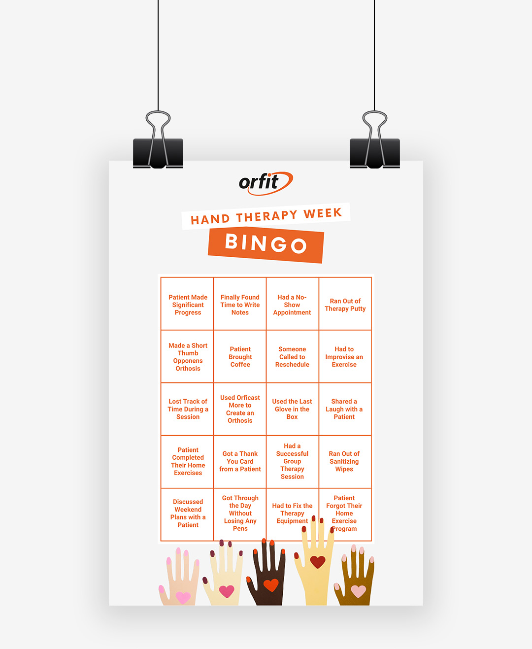 bingo poster hand therapy week