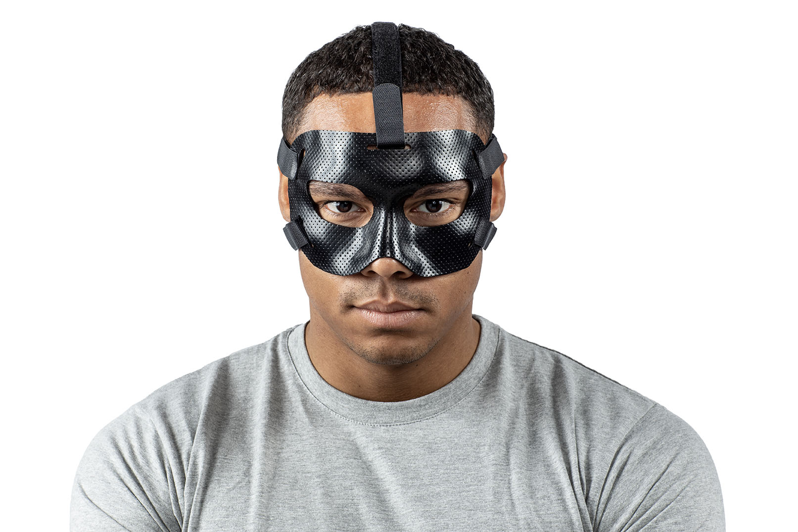 Model wearing Orfiguard face protection mask